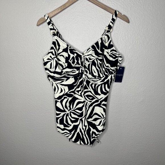 Fantasie Aruba Nights One-Piece Swimsuit 34D Floral Print Twist Front - Picture 2 of 11